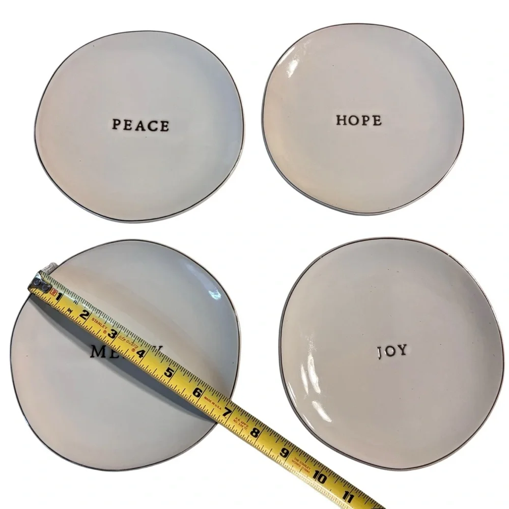 Hearth & Hand with Magnolia Merry, Joy, Hope, Peace Appetizer Plate Set of 4